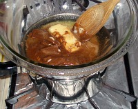 Melting chocolate with butter