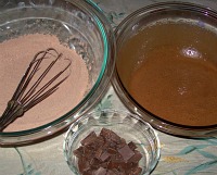 Ready for flour mixture and more chocolate