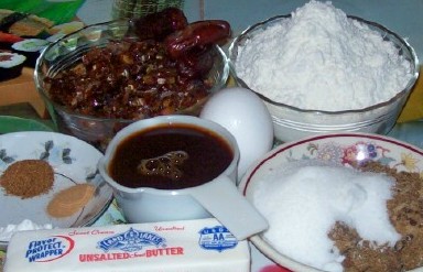 Ingredients for Mexican date cookies