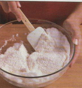 Folding ingredients to bake cookies