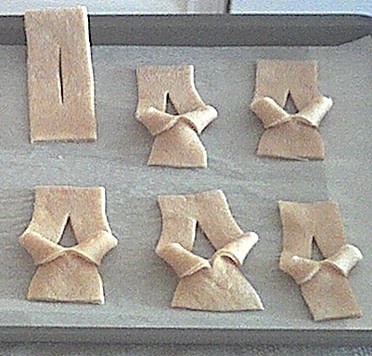 shaping fried cookies