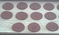 Cutout Oreo cookies are ready for baking