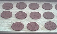 Cutout Oreo cookies are ready for baking