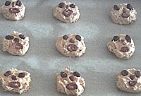 Portioning pumpkin cookie dough for baking