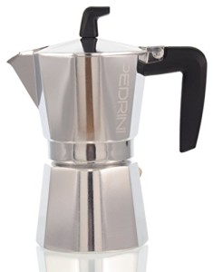 Pedrini Italy SeiMoka Stovetop EspressoMaker MarbleSilver Finish